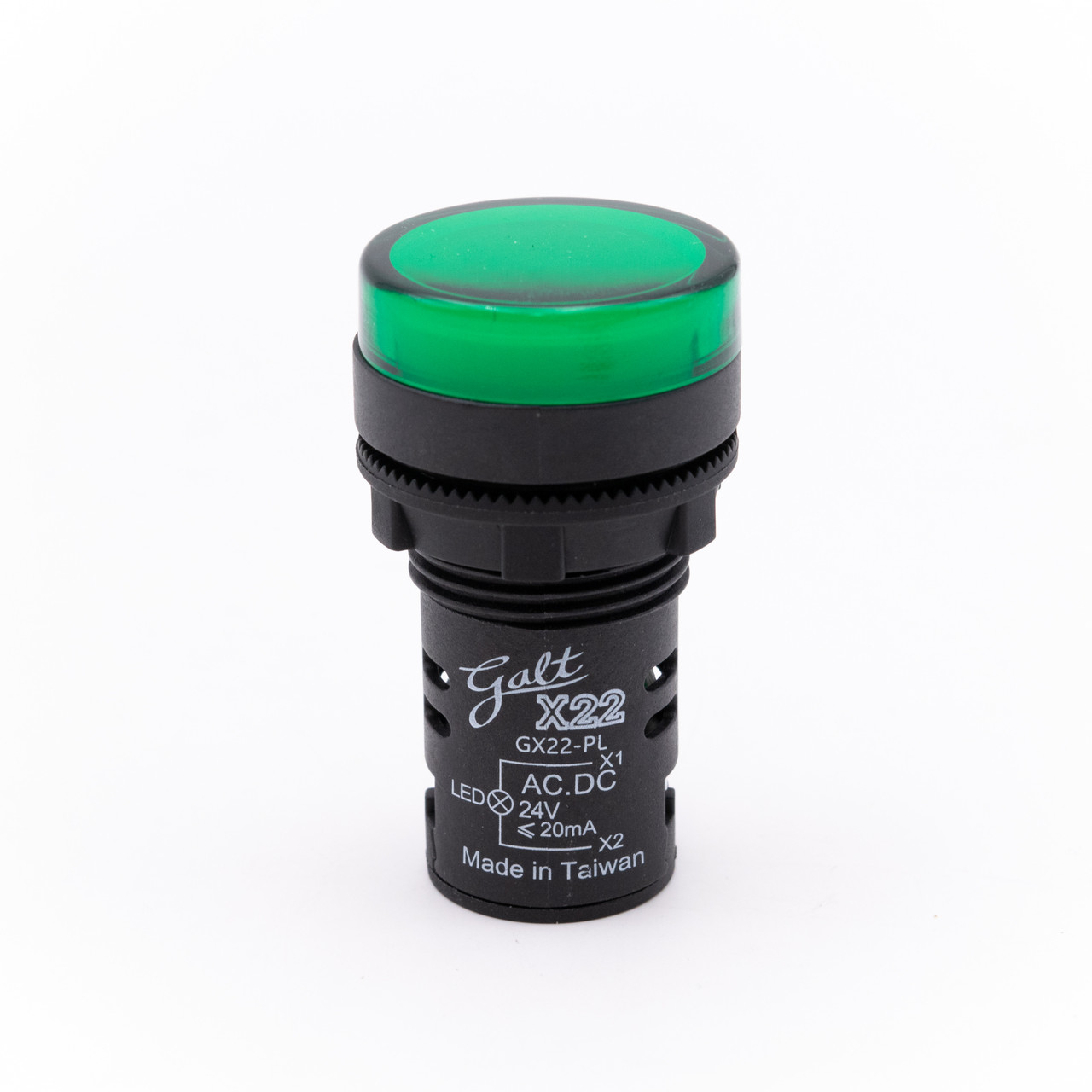 22 MM Green Pilot Light | 24 V AC/DC LED | GX22-PL-GA