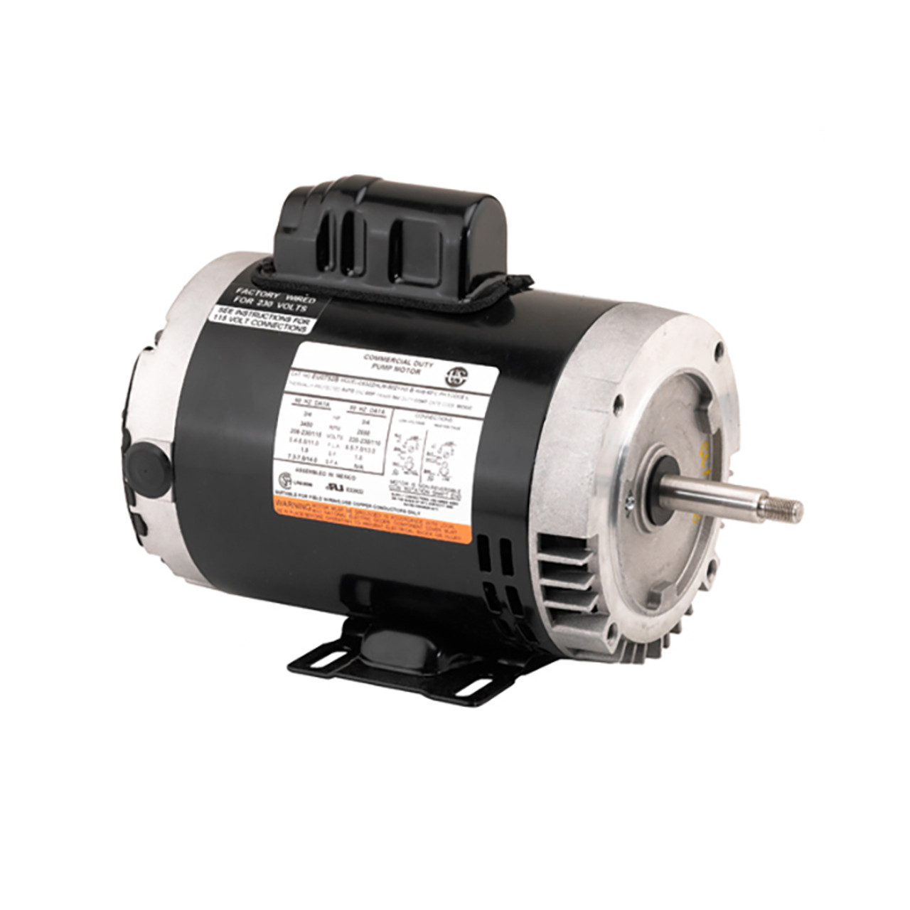 US Motors (Nidec), AC Motor, EU1502, 1.5 HP, 3600 RPM, Single