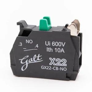 Galt Electric, X22 Series, Contact Block, Normally Open, UL, 600V, 10A, GX22-CB-NO (GX22-CB-NO)