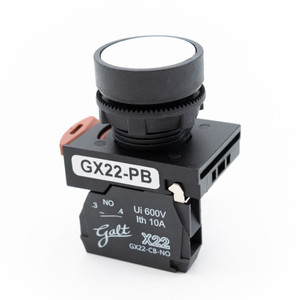 Galt Electric, X22 Series, Push Button, Flush Head 22MM, UL, White, 1 NO Contact, GX22-PB-FW (GX22-PB-FW)