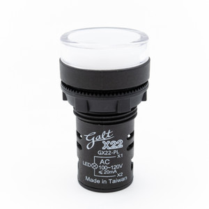 Galt Electric, X22 Series, Pilot Light, 22MM, UL, LED, 110VAC, White (GX22-PL-WE)