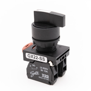 Galt Electric, X22 Series, Selector Switch, 22MM, UL, 3 Position, Long Shaft, 2 N/O Contacts, GX22-SS-L320BK (GX22-SS-L320BK) Galt Electric, X22 Series, Selector Switch, 22MM, UL, 3 Position, Long Shaft, 2 N/O Contacts, GX22-SS-L320BK (GX22-SS-L320BK)