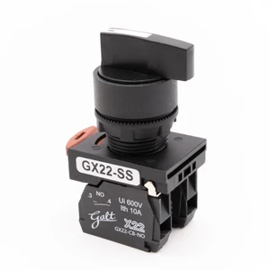 Galt Electric, X22 Series, Selector Switch, 22MM, UL, 3 Position, Long Shaft, 2 N/O Contacts (GX22-SS-L320BK)
