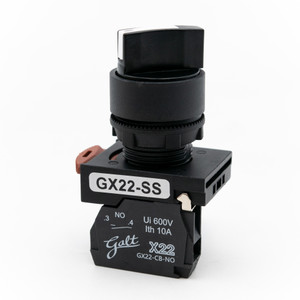 Galt Electric, X22 Series, Selector Switch, 22MM, UL, 2 Position, 1 N/O Contact, GX22-SS-S210BK (GX22-SS-S210BK)