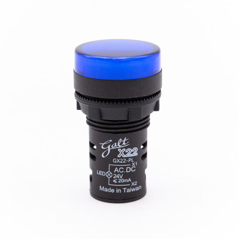 Galt Electric, X22 Series,  Pilot Light, 22MM, UL, LED, 24V AC/DC, Blue, GX22-PL-BA (GX22-PL-BA)