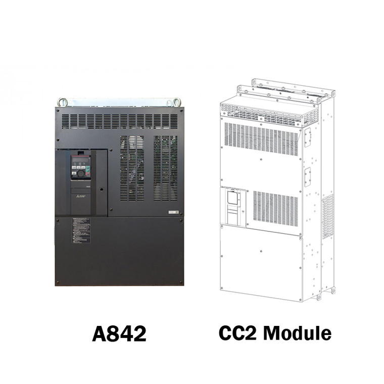 650HP 460V Mitsubishi A800E VFD, Inverter, AC Drive (FR-A842-07700-E1U6+FR-CC2-H400K-60)