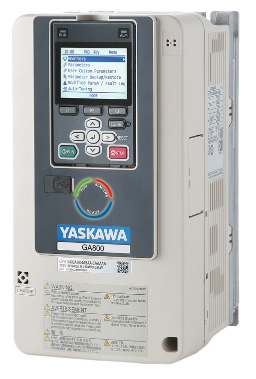 1HP & 0.75 HP, 230 V, Yaskawa GA800 VFD, Inverter, AC Drive (GA80U2004ABM)