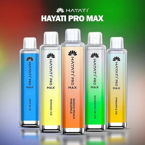Hayati Pro Max crystal-body device line-up in five gradient flavours