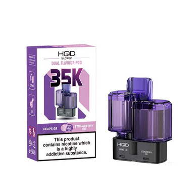 HQD Glow Air 35K Prefilled Pods Grape GB-Strawberry GB 20mg — buy online at VapeCity UK