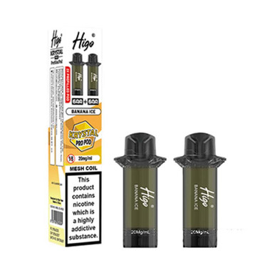 Higo Krystal Pro 600 Prefilled Pods 2 Pack Banana Ice 20mg — buy online at VapeCity UK
