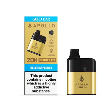 Gold Bar 20K Apollo AIO Big Puff Device Blue Raspberry 20mg — buy online at VapeCity UK