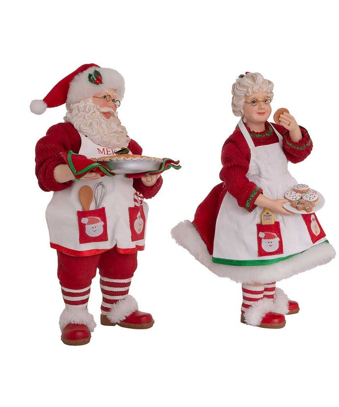 10.5" Fabriché™ Mr. and Mrs. Claus Dessert Set, 2-Piece Set
