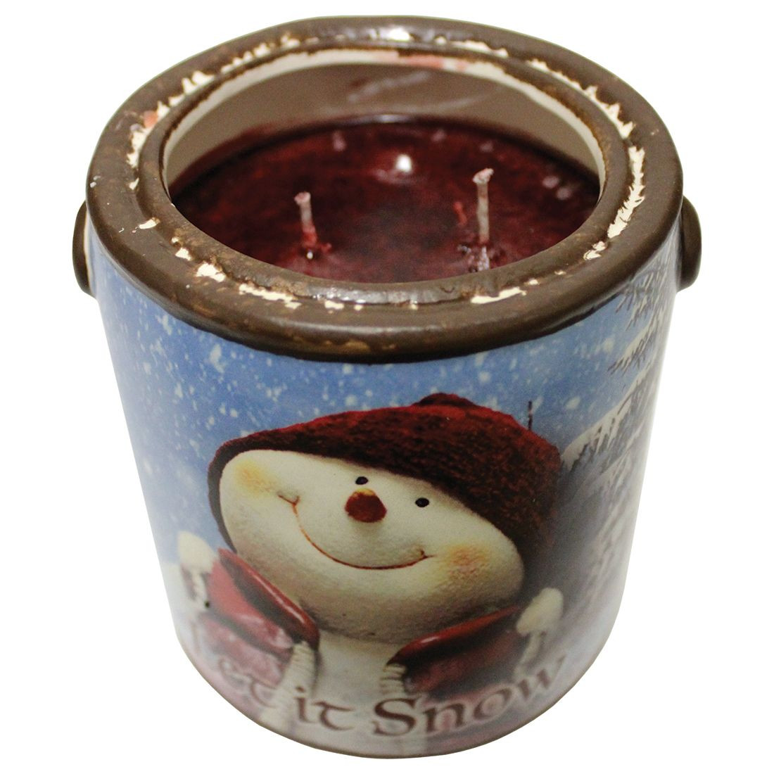 Juicy Apples (Winter Jar Let It Snow) Scented Jar Candle (20 oz) Decorative Ceramic Jar Candle with True to Life Fragrance Made in USA