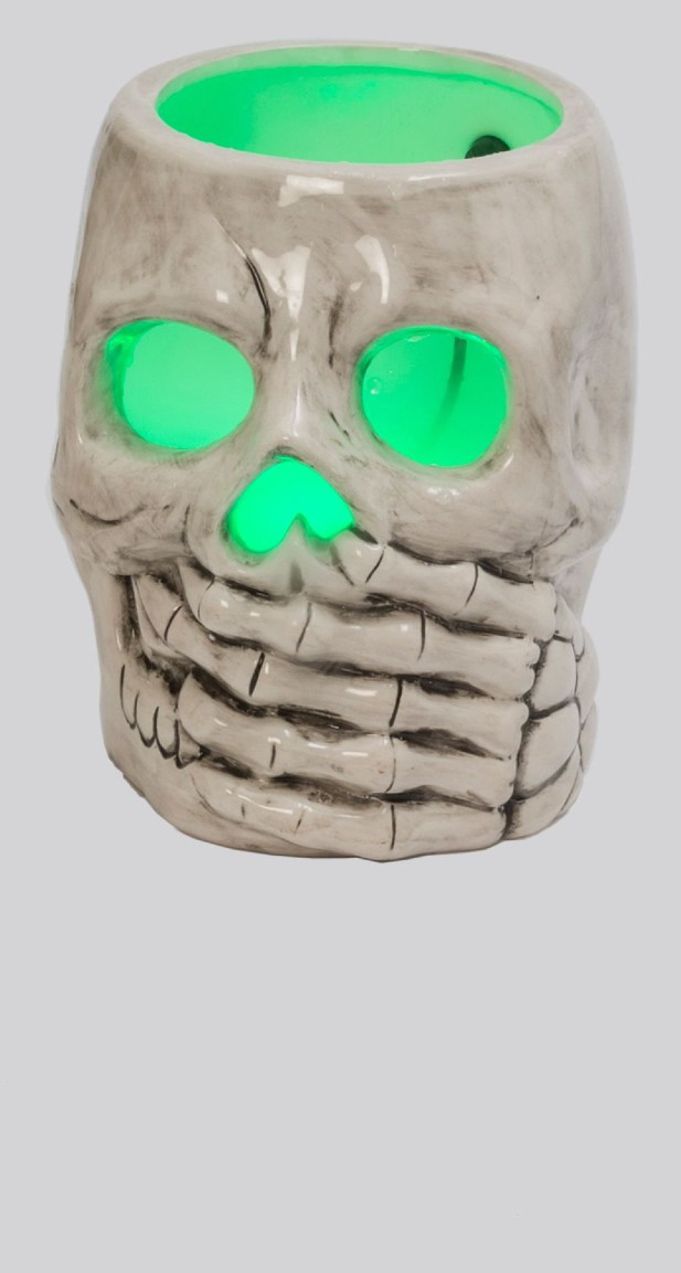 Say No Evil Smoking LED Ceramic Skull