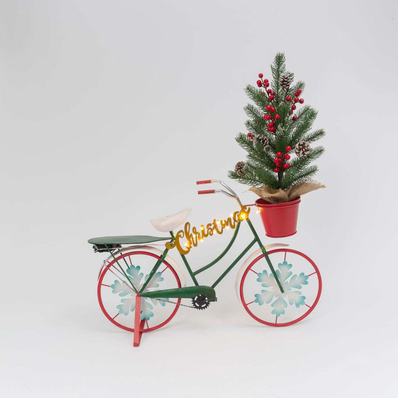 30.7" B/O Lighted Holiday Bike With Christmas Tree