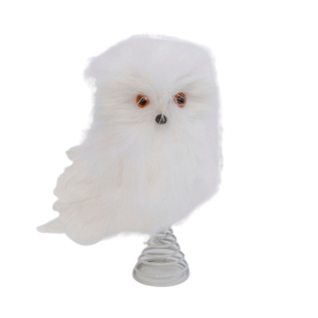 12.5" H Snowy Owl Tree Topper