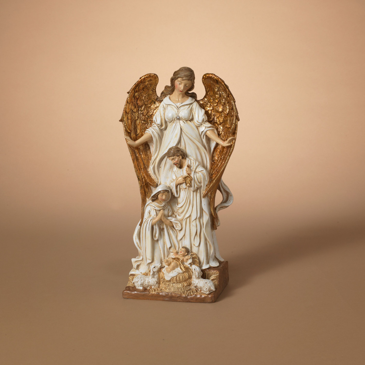 Guardian Angel with Holy Family Figurine