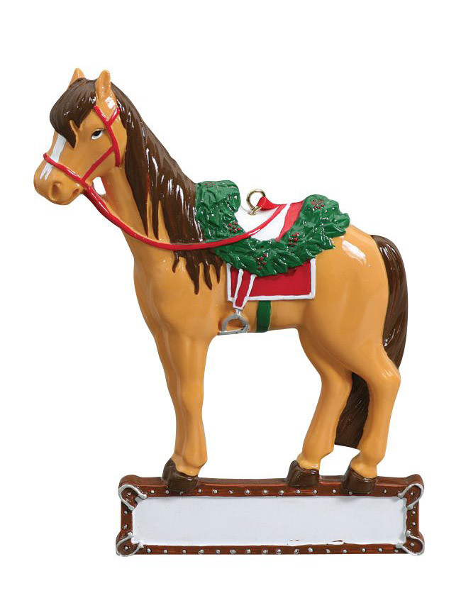 Personalized Saddled Horse Ornament