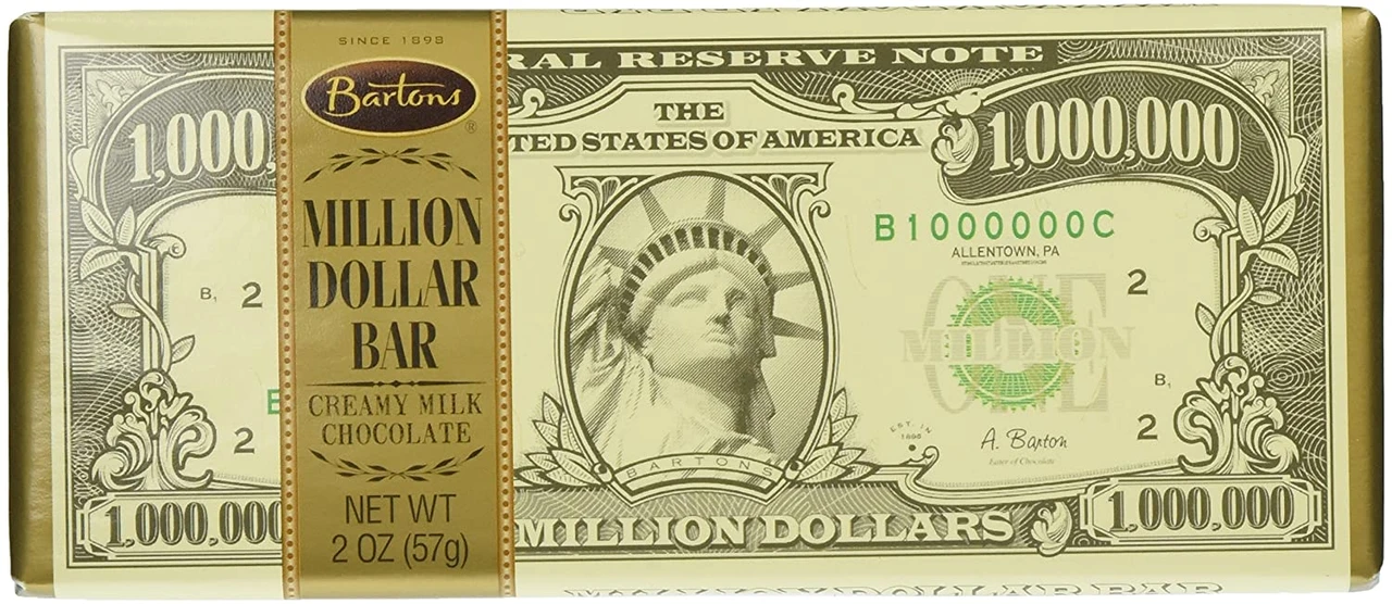 Million Dollar Milk Chocolate Bars - 2 Oz.