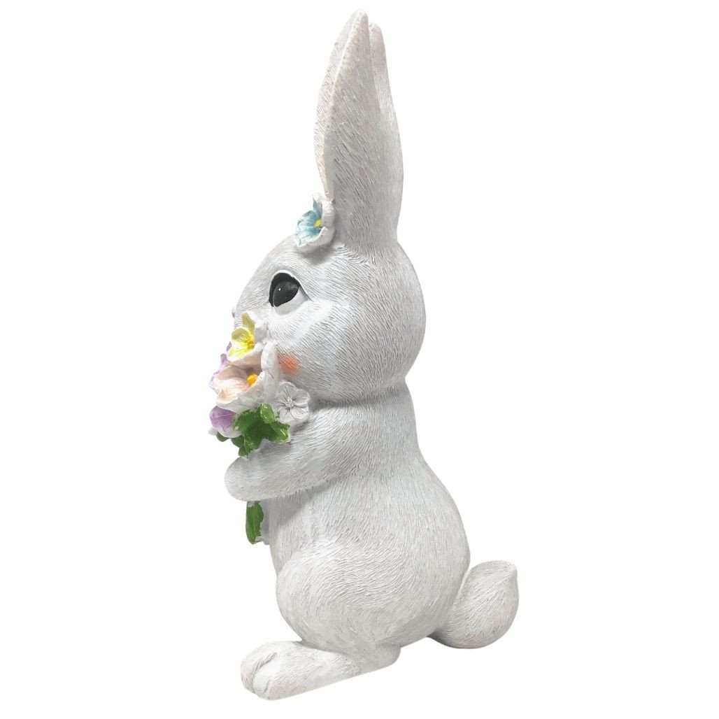 9" Easter Bunny Holding Flowers
