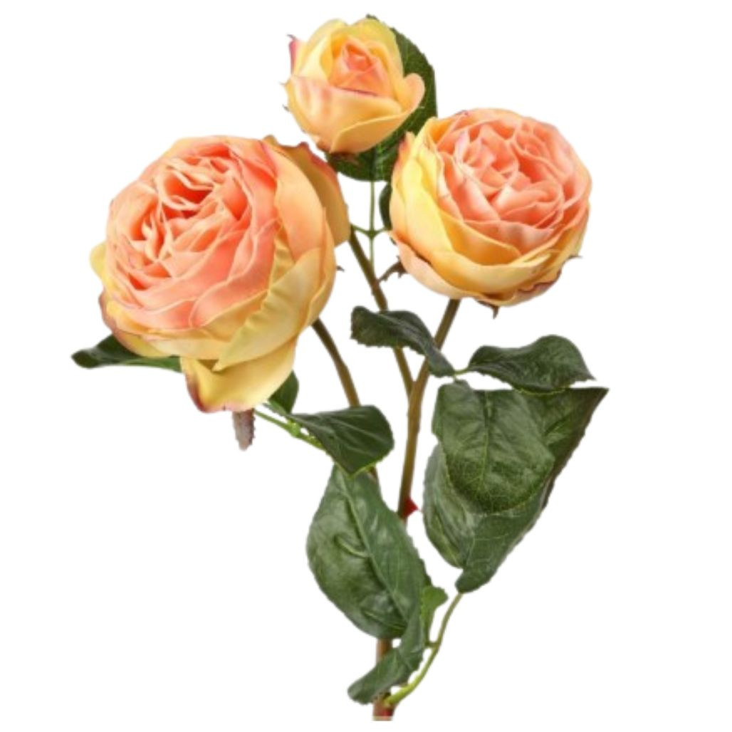 Artificial Rose Stem Light Pink and Yellow