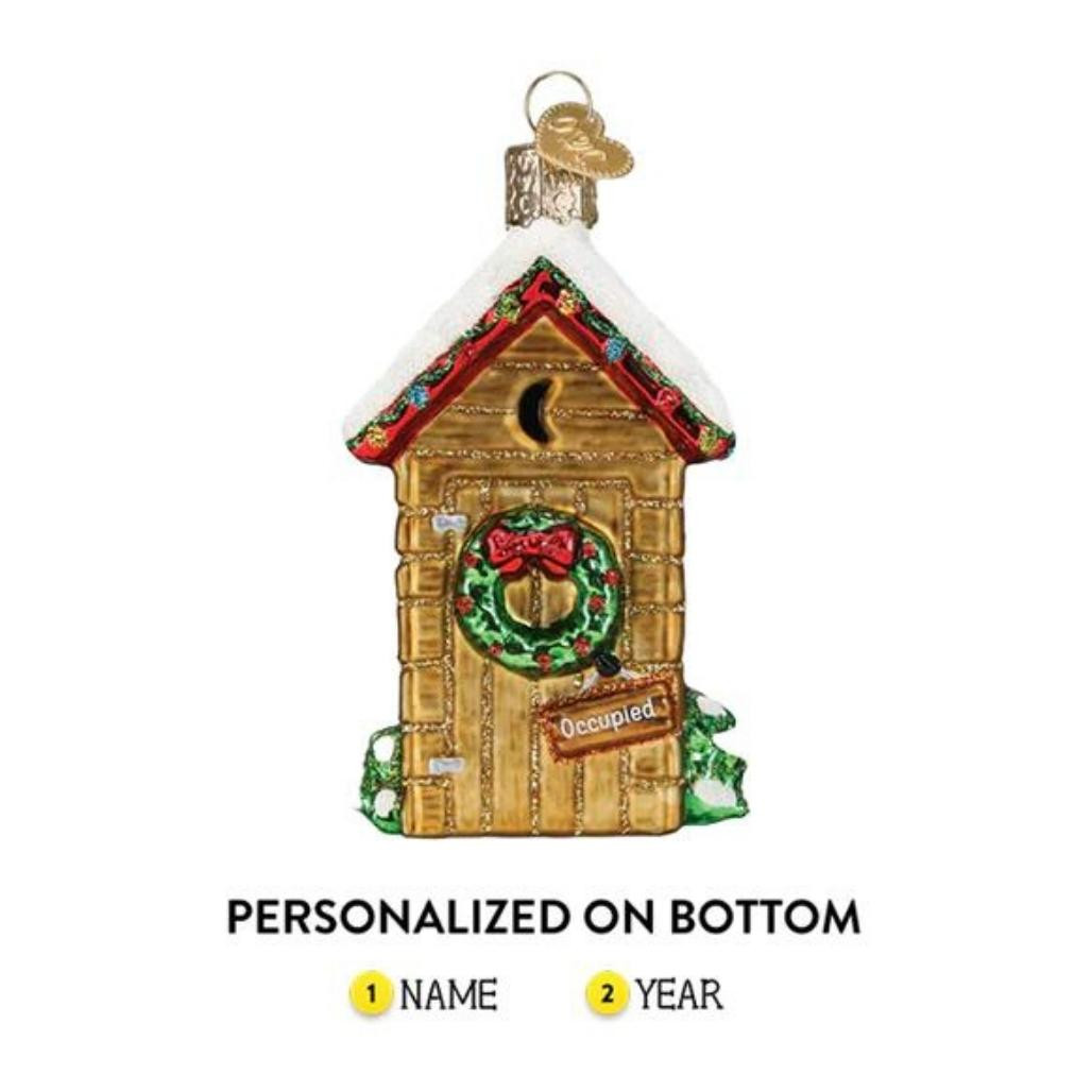 3.75" Holiday Outhouse Ornament