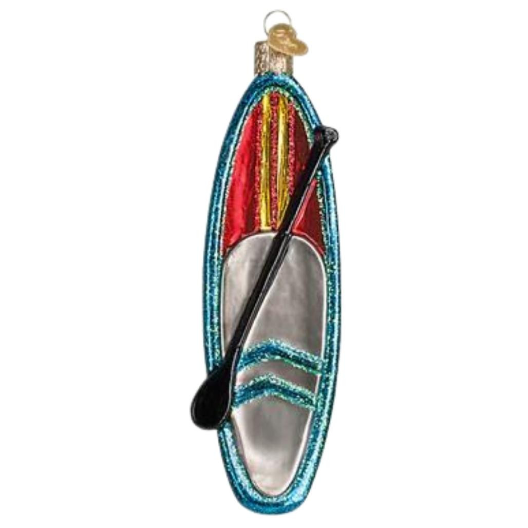 5.75" Blue Stand Up Paddle Board Ornament

