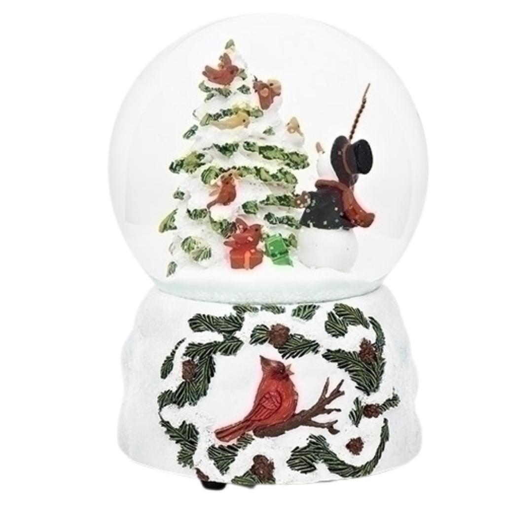 5.5" Roman - Musical Bird And Snowman Water Globe
