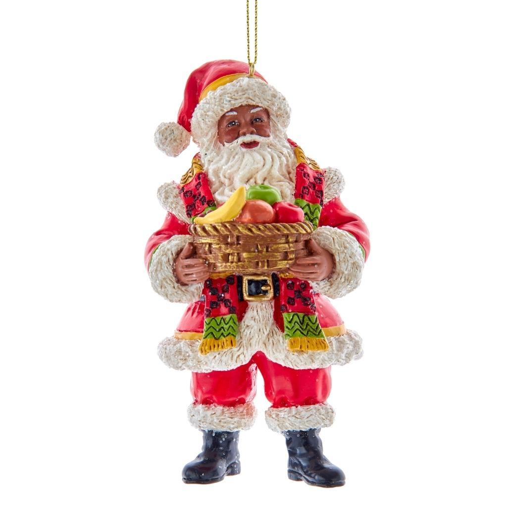 African American Kwanzaa Santa Ornament