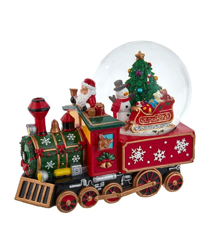 120MM Musical Santa Driving Train Water Globe