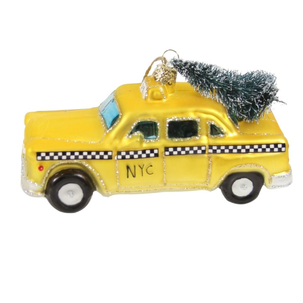 Cody Foster - New York Yellow Taxi Glass Ornament