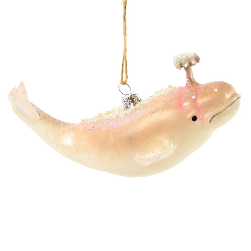 Cody Foster & Co - Large Beluga Whale Blown Glass Ornament