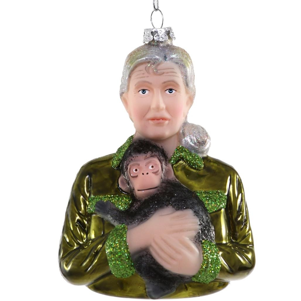 Cody Foster & Co - Jane Goodall Blown Glass Ornament
