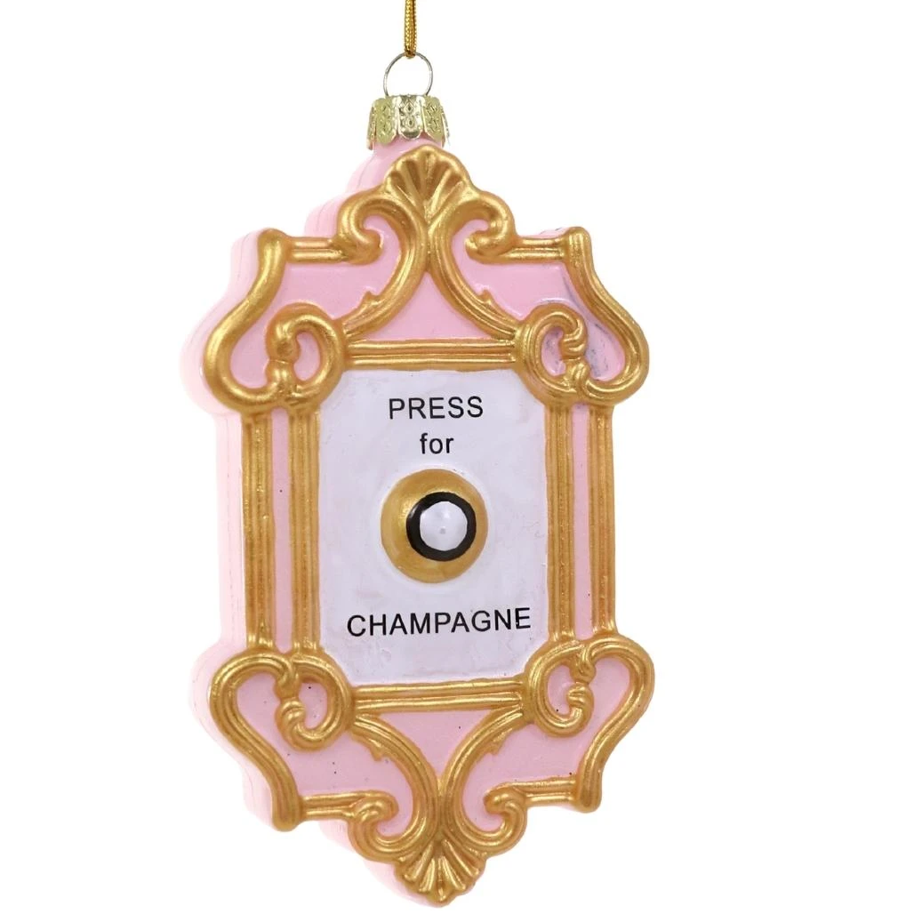 Cody Foster & Co - Champagne Button Blown Glass Ornament