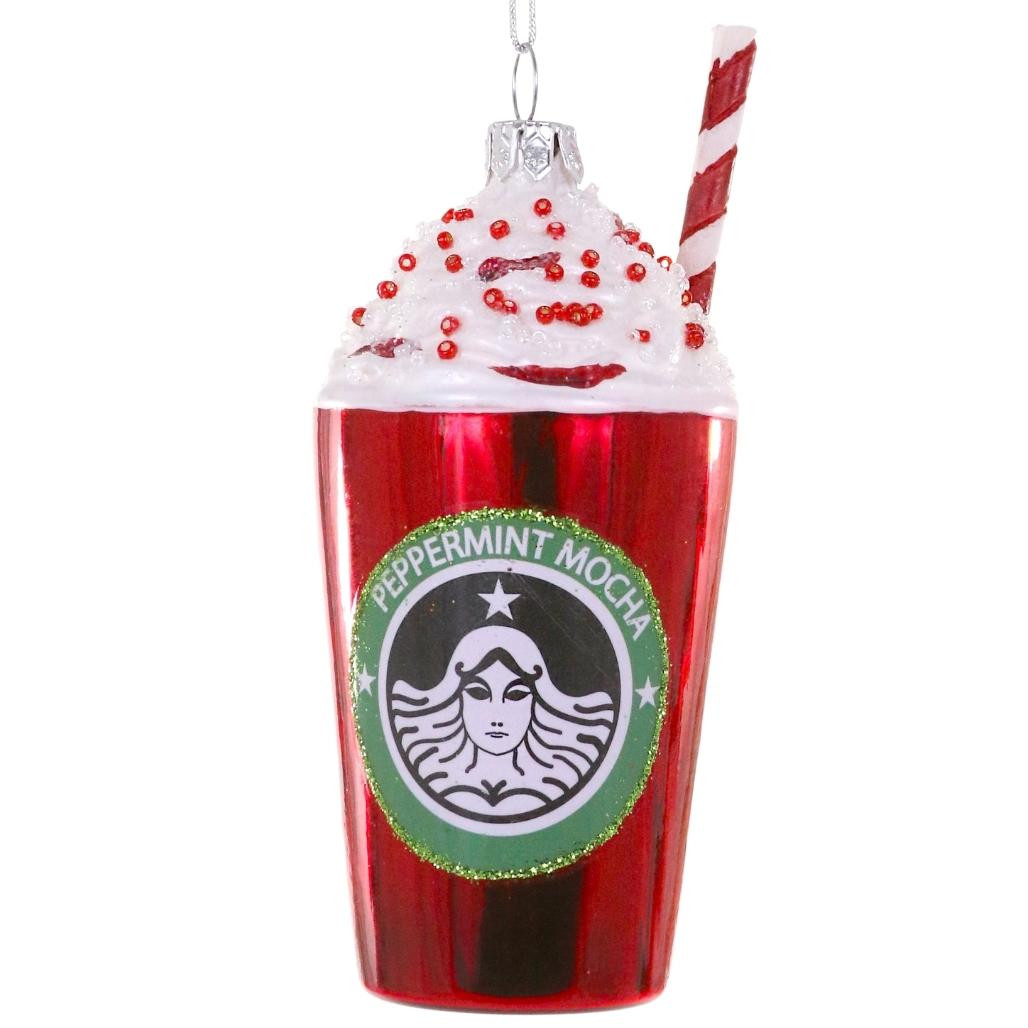 Cody Foster & Co - Peppermint Mocha Blown Glass Ornament
