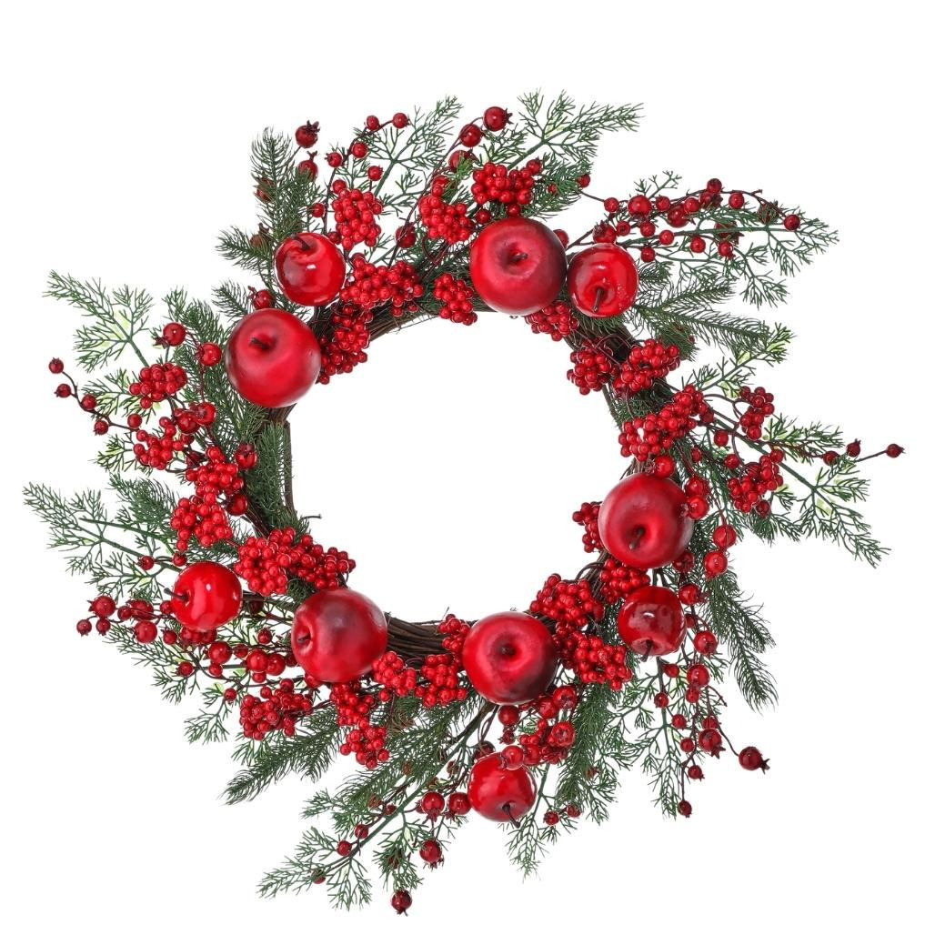 22" Apple Berry Cedar Wreath