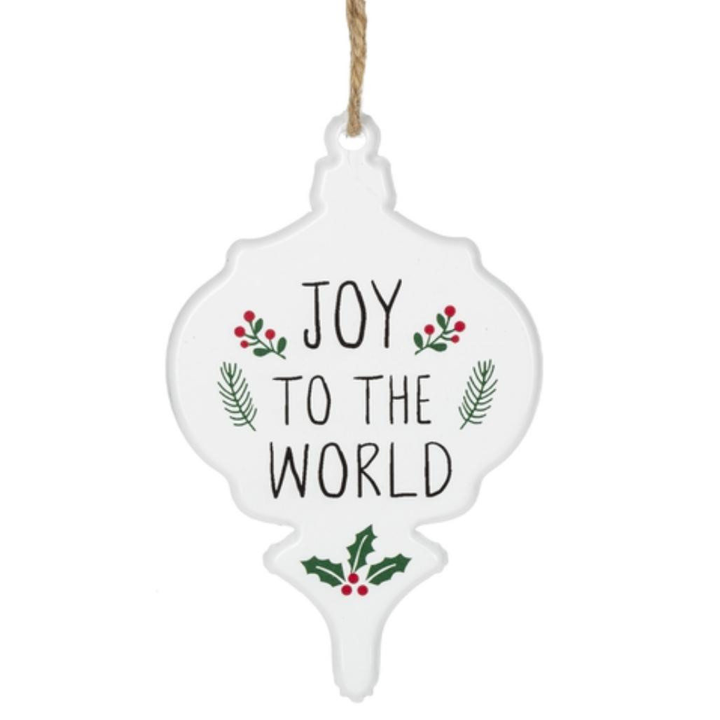 Joy to The World Text Ornament