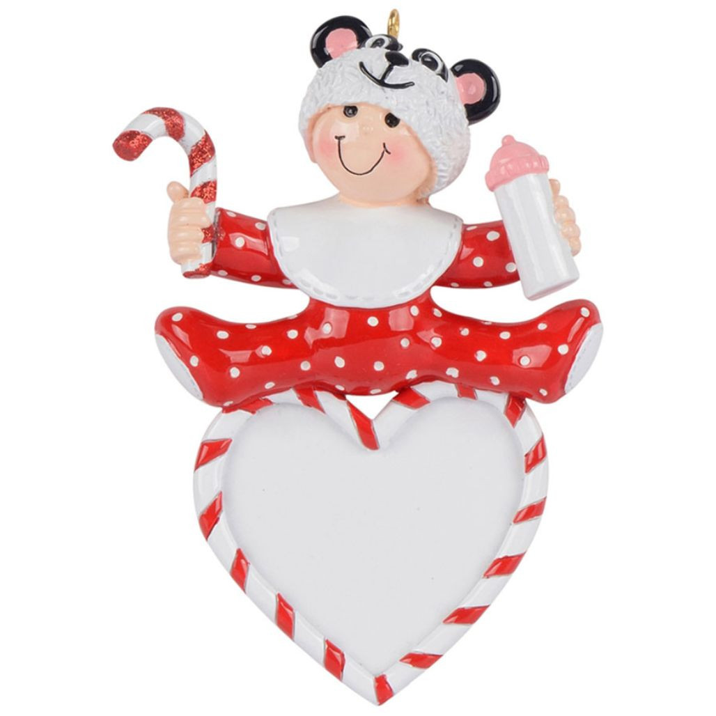 Personalized Baby In Panda Hat Ornament