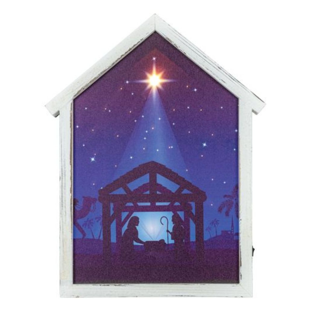 Night Miracle In The Manger LED Canvas