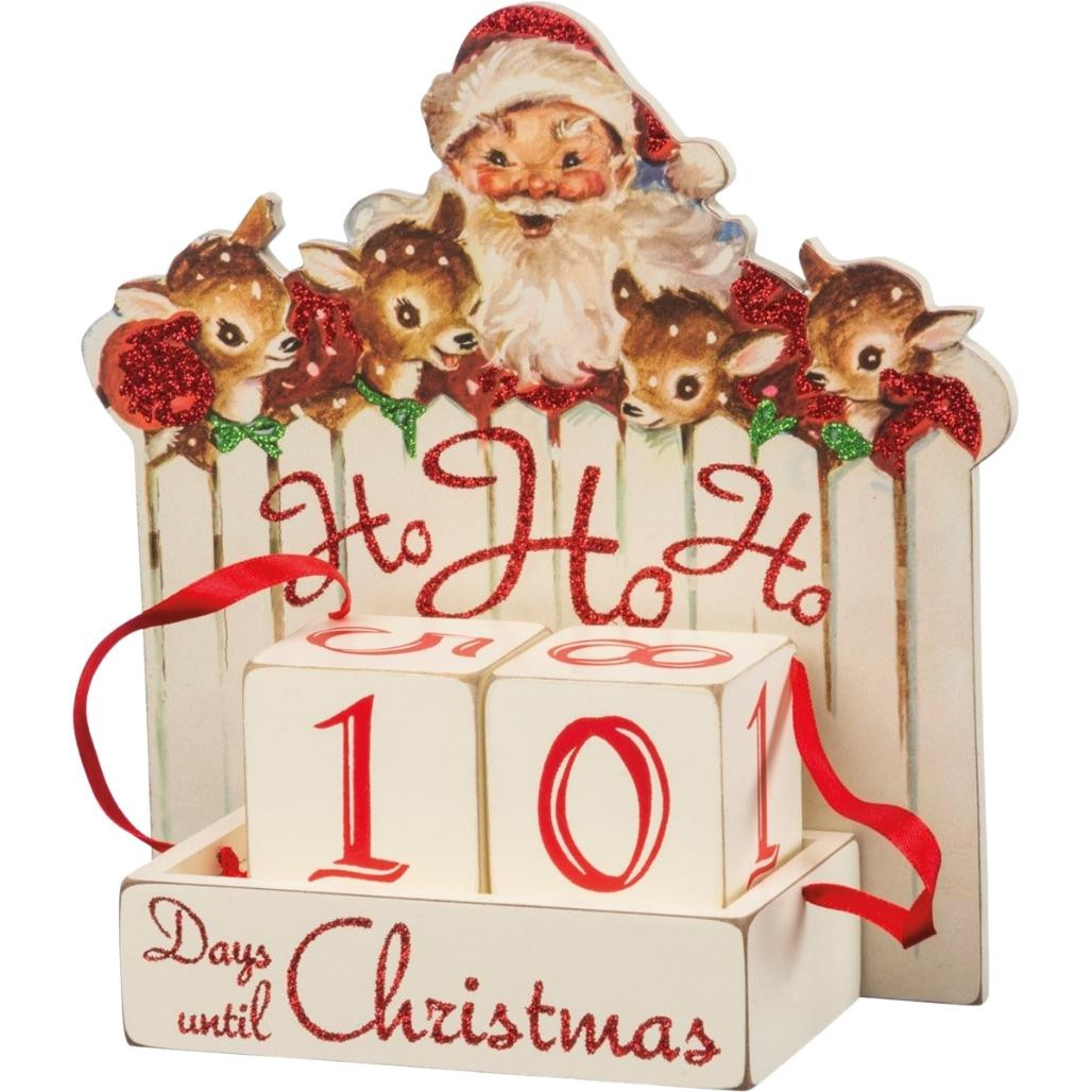Primitives by Kathy Vintage Christmas Wood Countdown Box, Ho