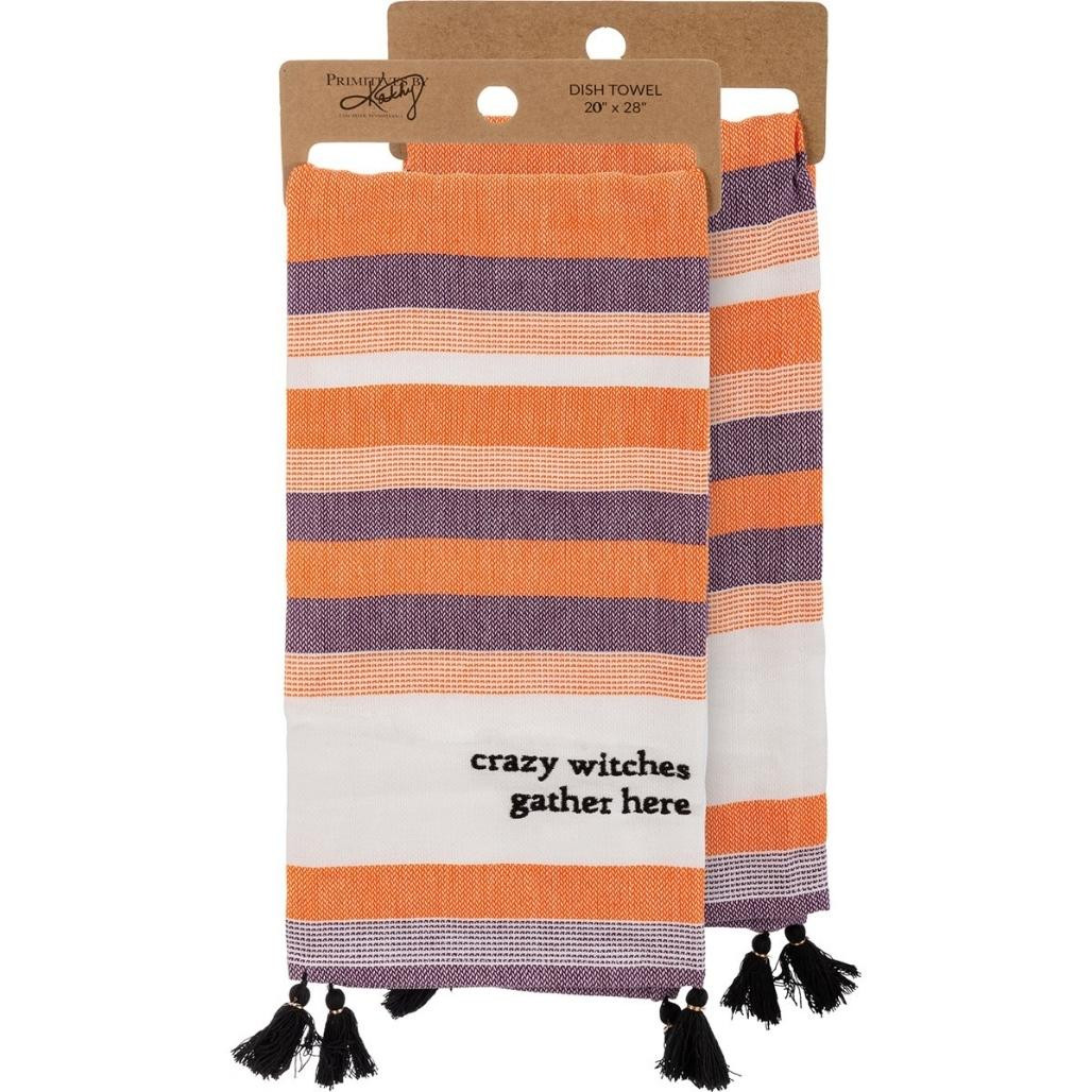 Primitives by Kathy Kitchen Towel Crazy Witches Gather Here