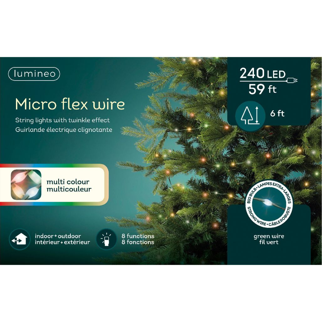 Lumineo 240 LED Multi Color Lights Green Micro Flex Wire
