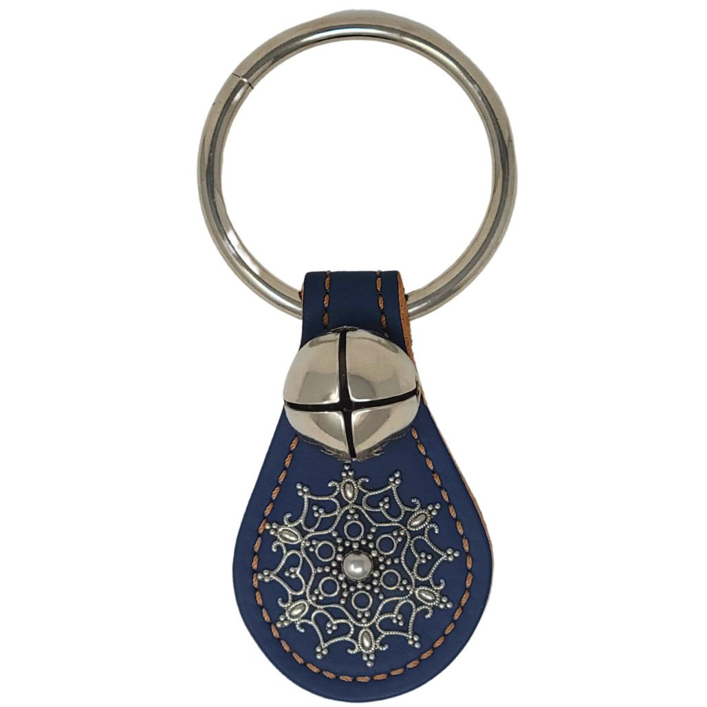 Blue Leather Charm With Snowflake And Bell Door Hanger 