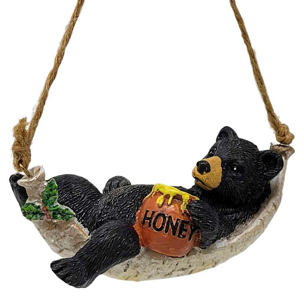 Black Bear With Honey Pot Ornament