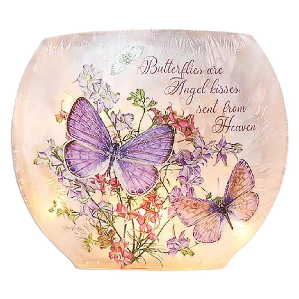 Stony Creek - Orange And Purple Butterfly Kisses Oval Shaped Decorative Light