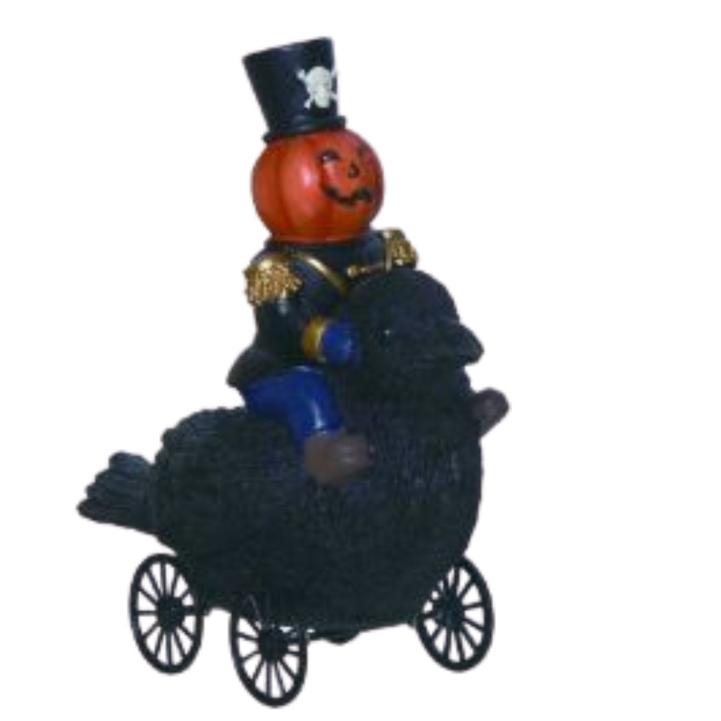 Light Up Halloween Wheelie Raven Figurine

