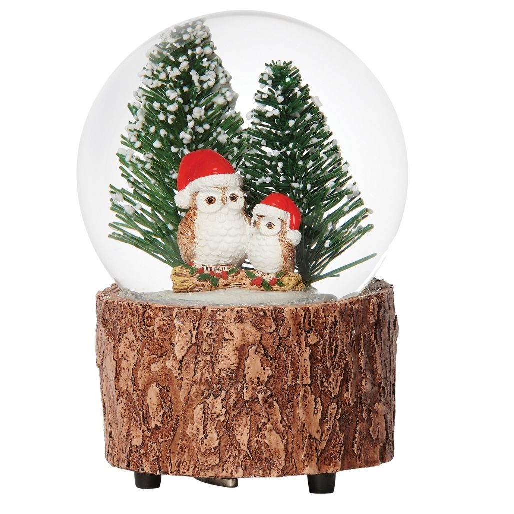 Musical Owl Water Globe 