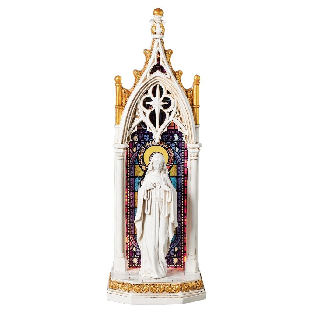 Immaculate Heart of Mary Stained Glass Window Figurine Statue  