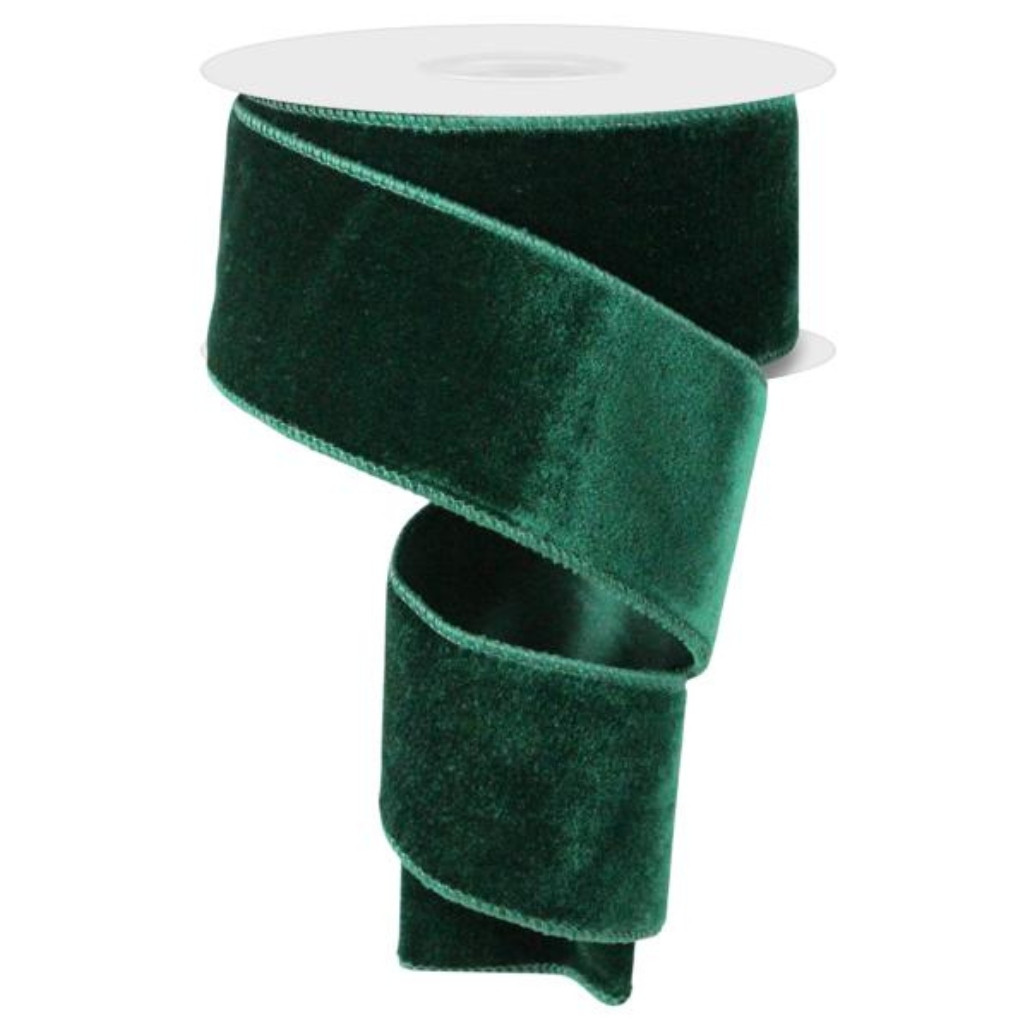 Deluxe Rich Deep Green Velvet Ribbon 10 Yards Long x 2.5 Inch Wide