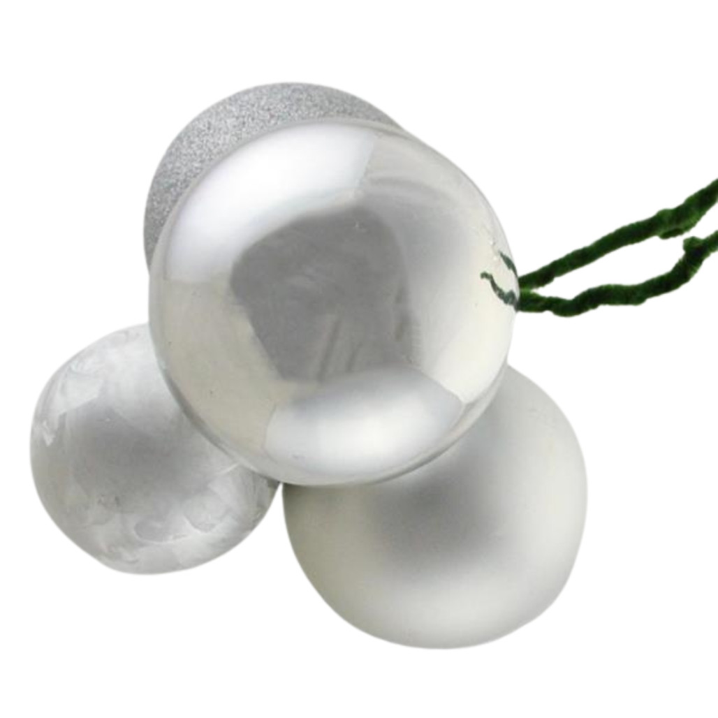 Silver and Glitter Ball Cluster Ornament